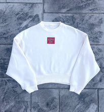 Alpha Chi Omega Patch Sleeve Cream Sweatshirt