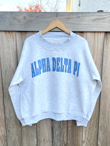 Alpha Delta Pi Raw Seam Mock Neck Sweatshirt