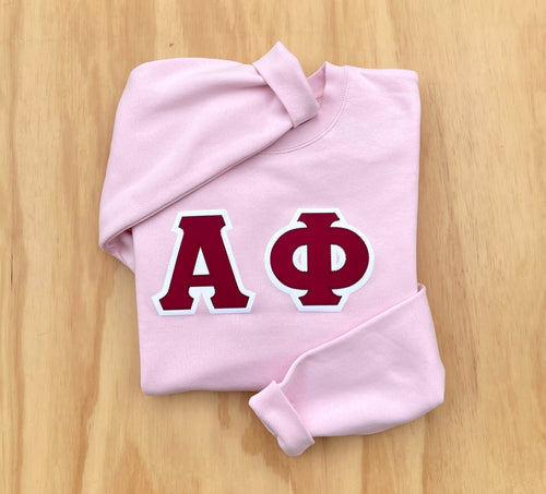 Alpha Phi Classic Letter Pink Sweatshirt