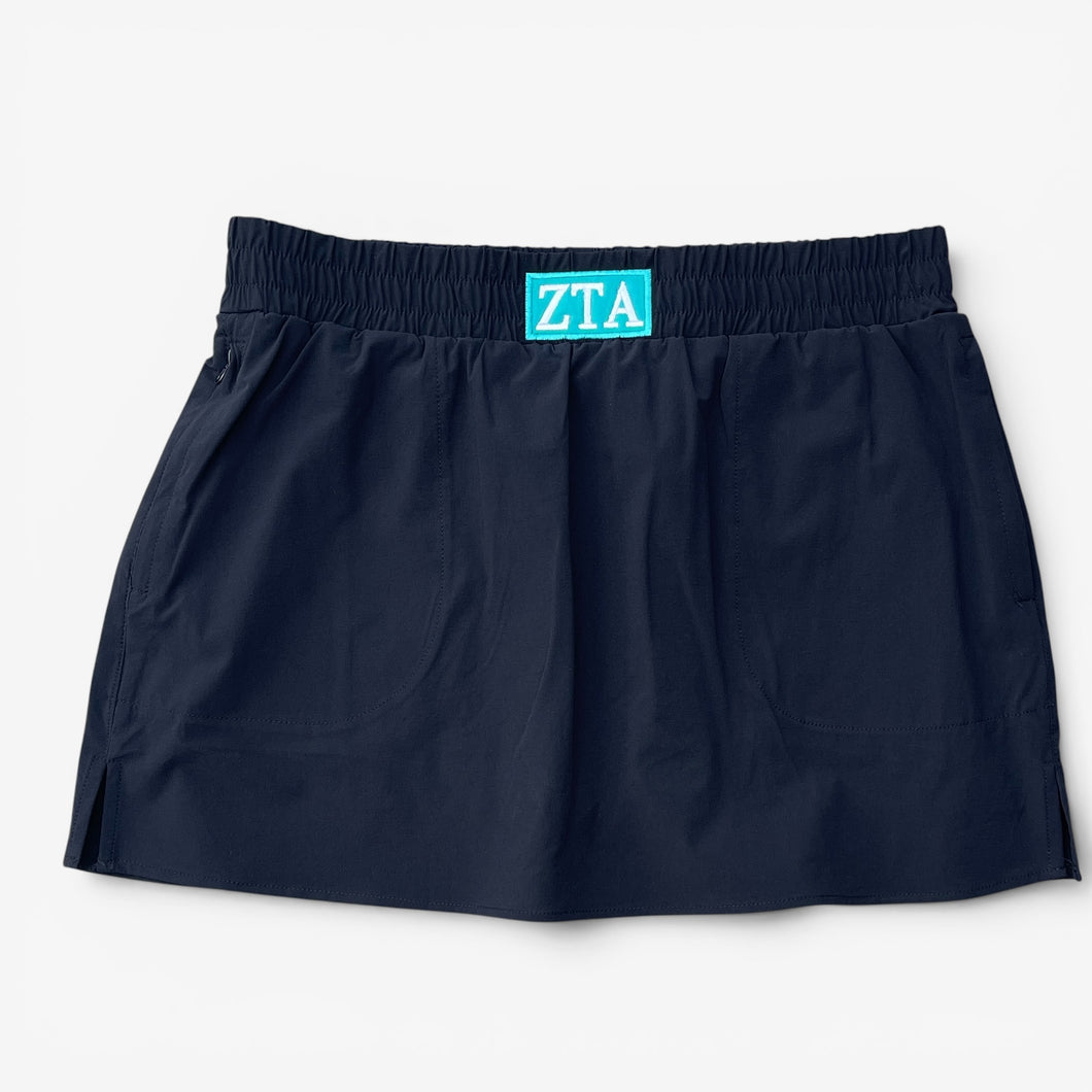 Zeta Tau Alpha Patch Black Skort