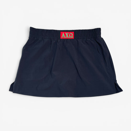 Alpha Chi Omega Patch Black Skort