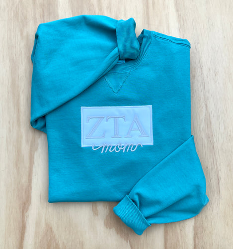 Zeta Tau Alpha Mom Teal Sweatshirt