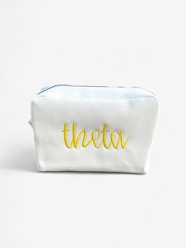 Theta White Cosmetic Bag