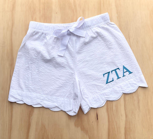 Zeta Tau Alpha Scallop Shorts