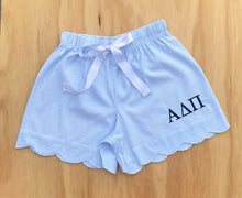 Alpha Delta Pi Blue Seersucker Pajama Shorts