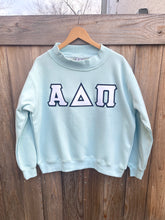 Alpha Delta Pi Navy Letter Blue  Mock Neck Sweatshirt