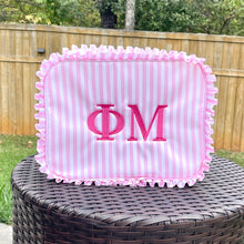 Phi Mu Pink Ruffle Cosmetic bag