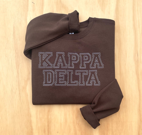 Kappa Delta Outline White Sweatshirt
