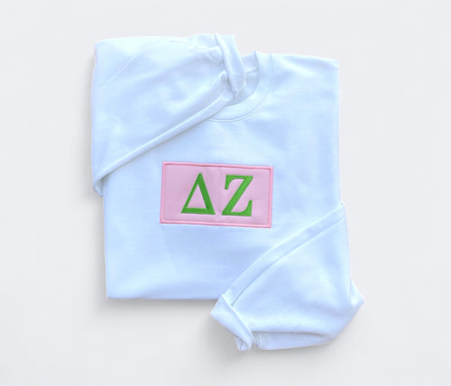 Delta Zeta Patch White Sweatshirt