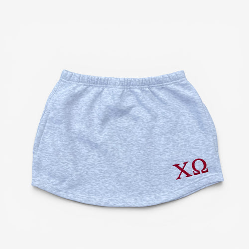 Chi Omega Grey Sweat Skirt