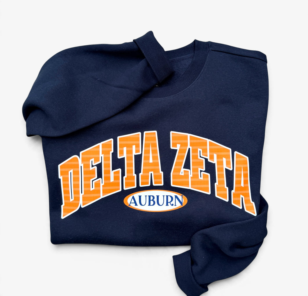 Delta Zeta Auburn Tonal Stripe Sweatshirt