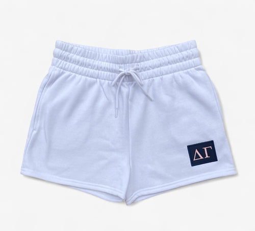 Delta Gamma Patch White Shorts
