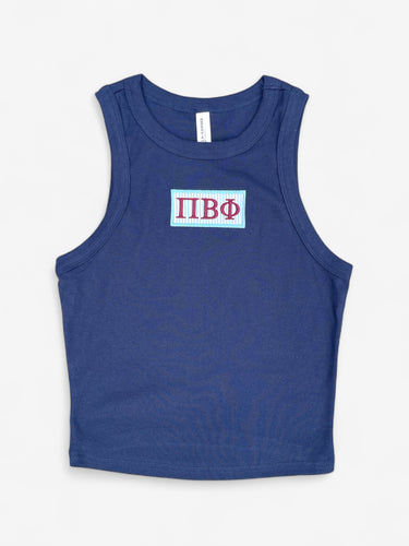 Phi Beta Phi Patch Navy Crop Tank