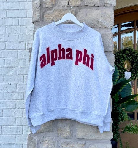 Alpha Phi Inside Out Mock Neck Sweatshirt