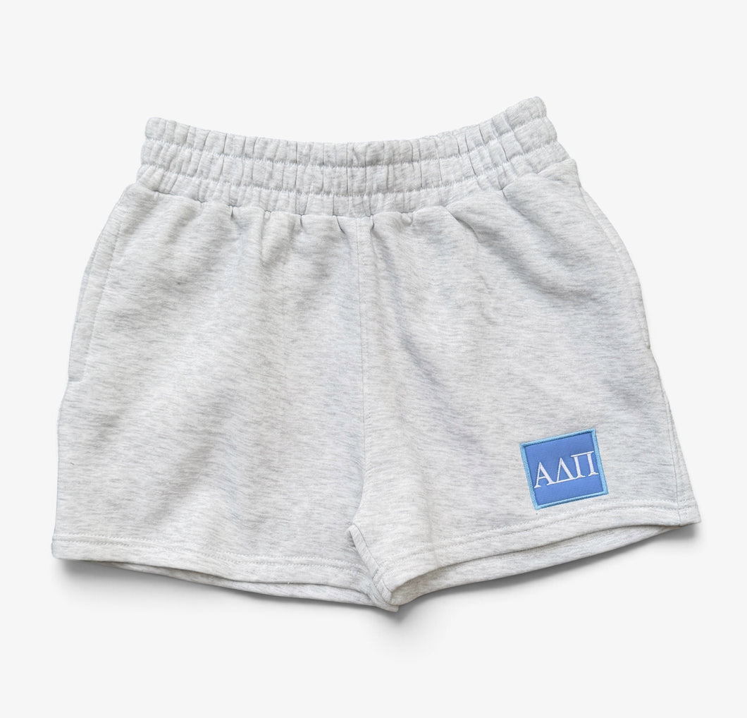 Alpha Delta Pi Patch Grey Sweat Shorts