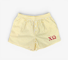 Chi Omega Yellow Stripe Boxer Shorts