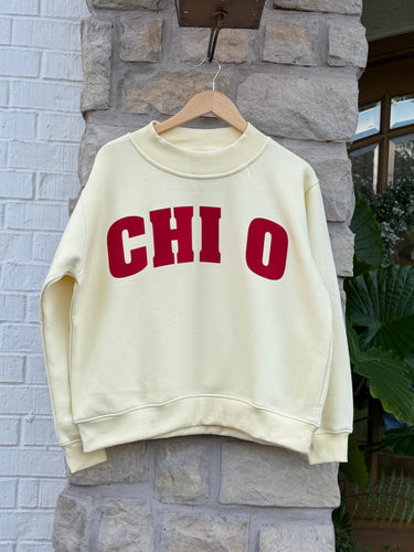 Chi O Yellow Mock Neck Sweatshirt
