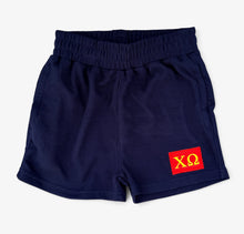 Chi Omega Navy Waffle Shorts