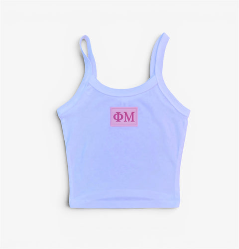 Phi Mu Patch Crop Tank