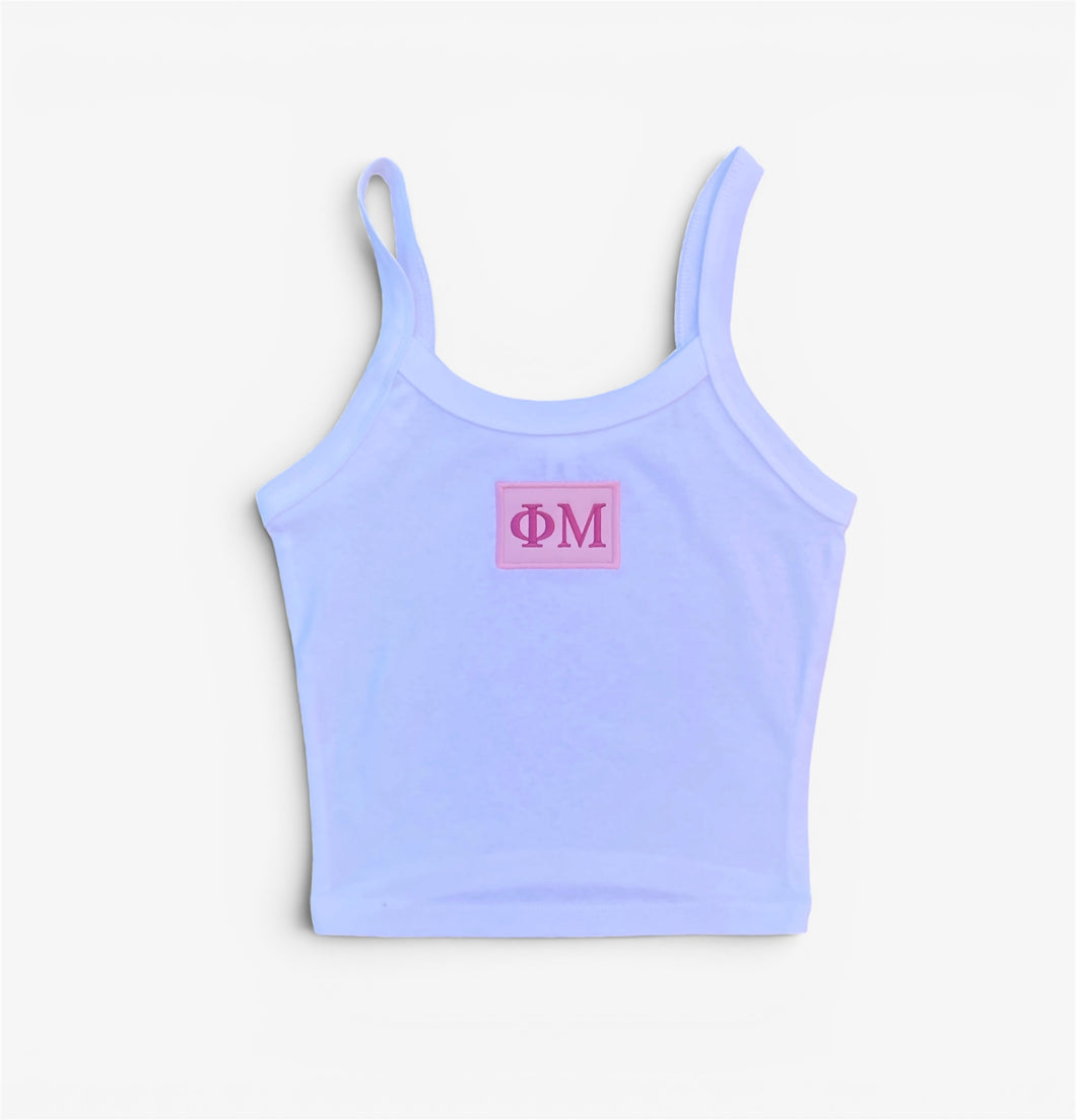 Phi Mu Patch Crop Tank