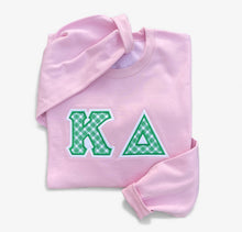 Kappa Delta Gingham Letter Pink Sweatshirt