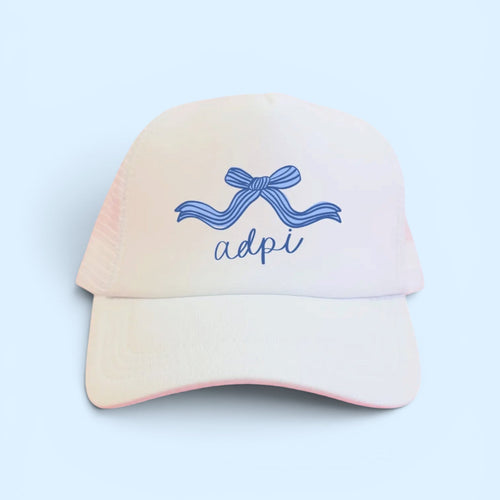 Alpha Delta Pi White Trucker Hat