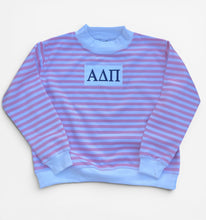 Alpha Delta Pi Pink Stripe Mock Neck Sweatshirt