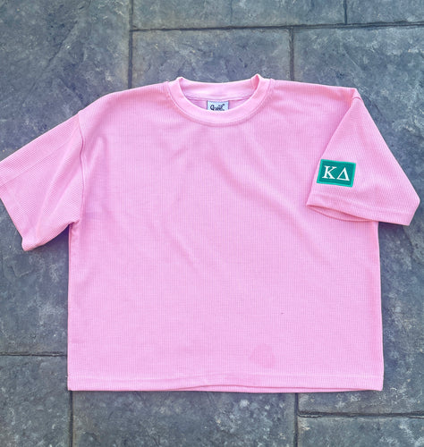 Kappa Delta Pink Thermal Waffle oversized Tee