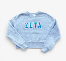 Zeta Tau Alpha Grey Crop Sweatshirt