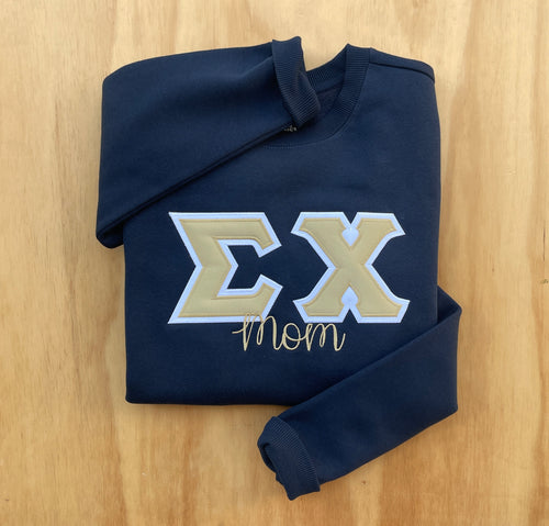 Sigma Chi Letter Mom Navy Sweatshirt