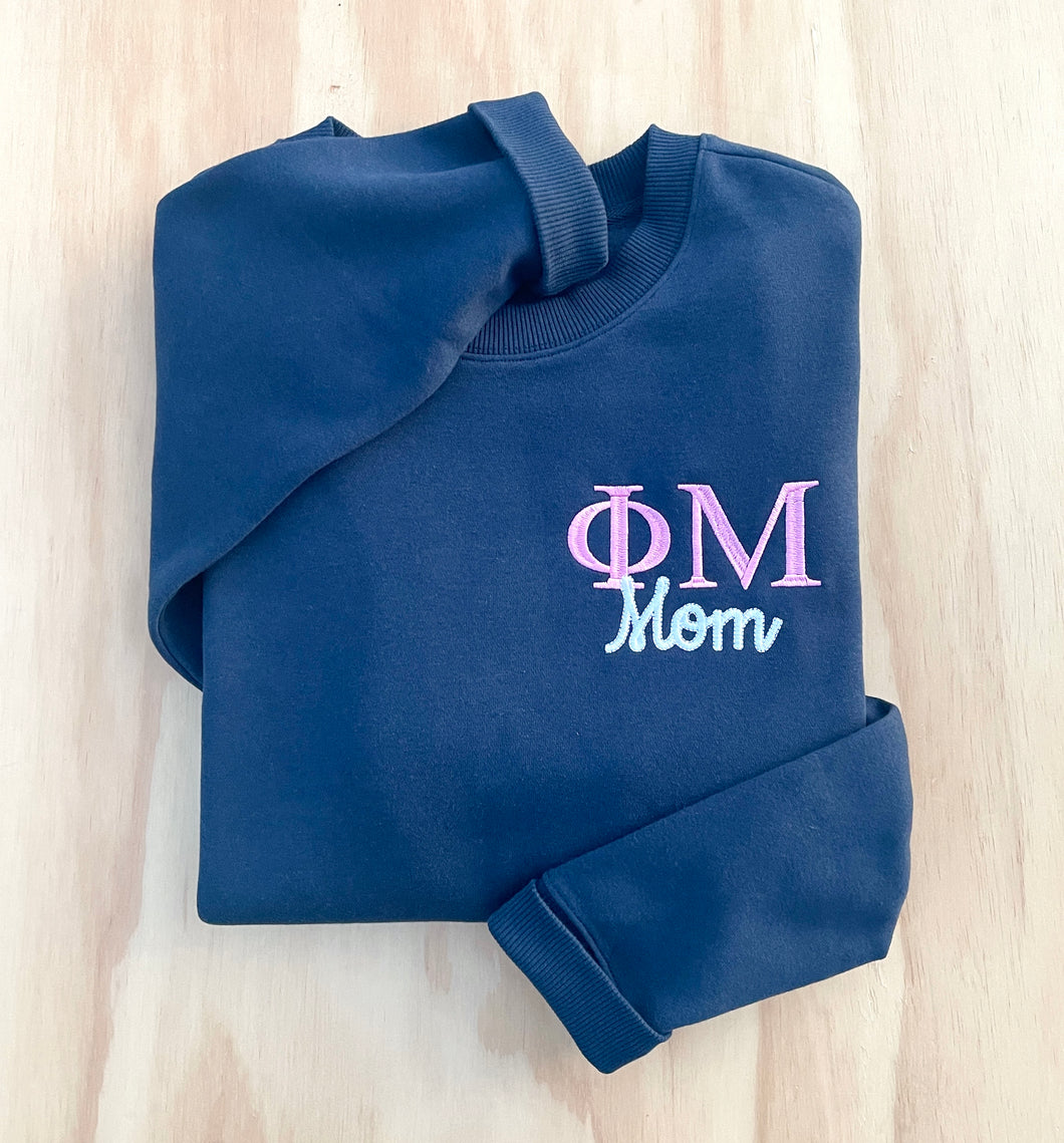Phi Mu Mom Navy Sweatshirt