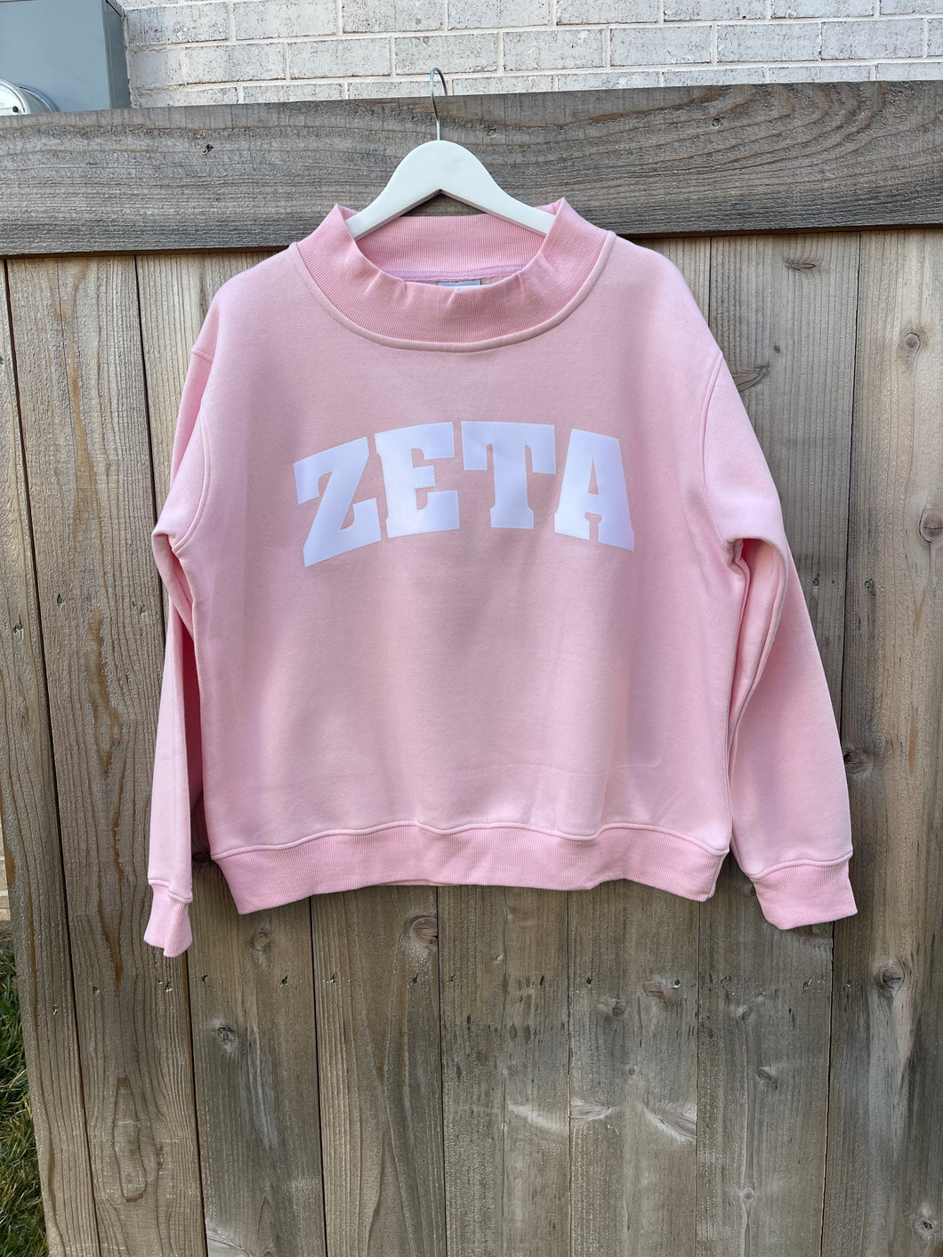 Zeta Tau Alpha Pink Mock Neck Sweatshirt
