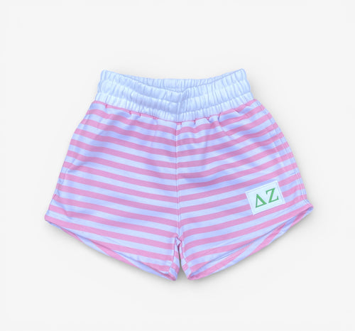Delta Zeta Patch Stripe Shorts