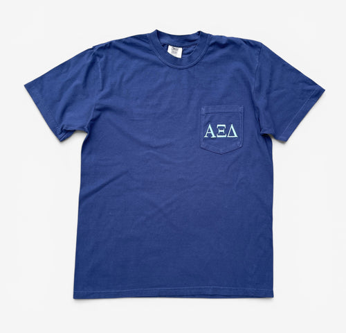 Alpha Xi Delta Navy Pocket Tee