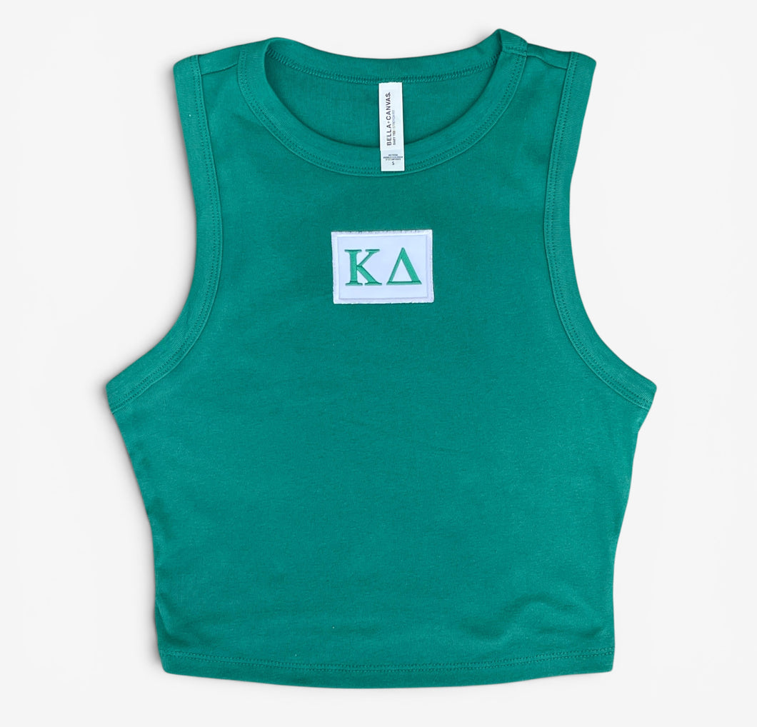 Kappa Delta Patch Crop Green Tank