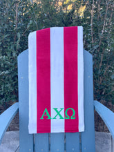 Alpha Chi Omega Navy Stripe Beach Towel