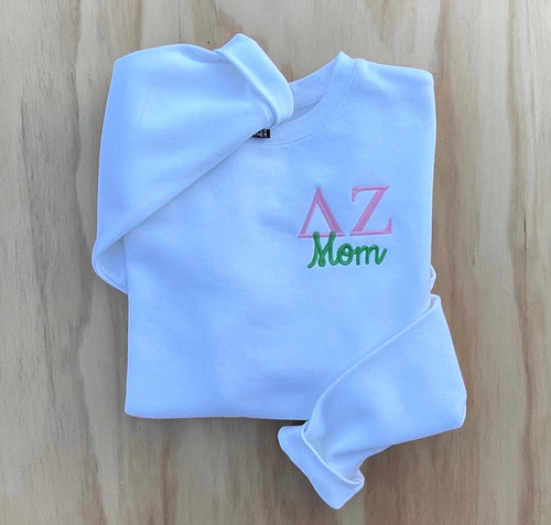 Delta Zeta Mom White Sweatshirt