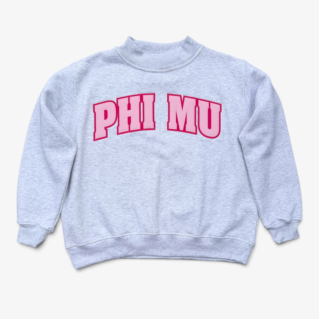 Phi Mu Mock Stitched Mock Neck Sweatshirt