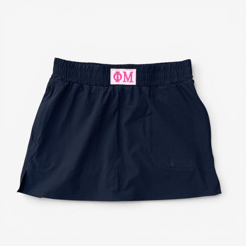 Phi Mu Patch Black Skort