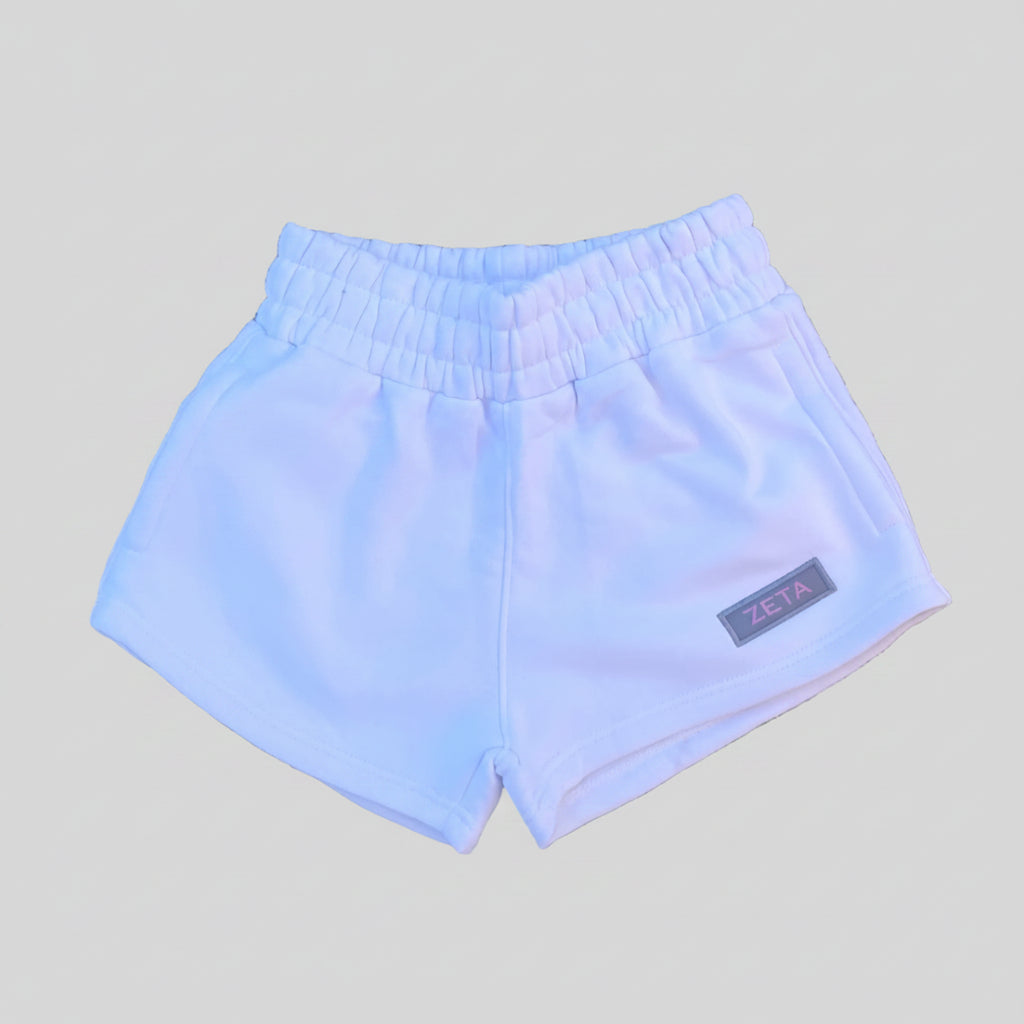 Zeta White Sweat Shorts
