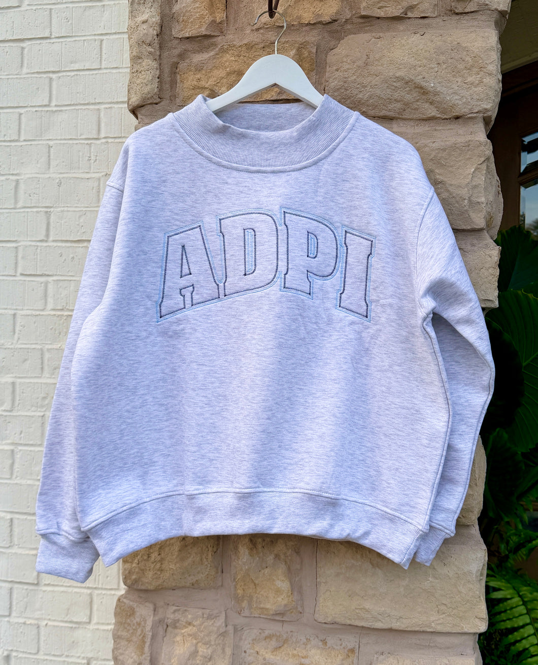 ADPI Letter Mock Neck Sweatshirt