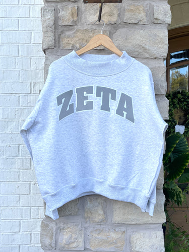 Zeta Tau Alpha Reversible Mock Neck Sweatshirt