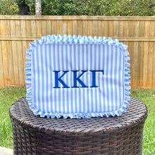 Kappa Blue Stripe Ruffle Cosmetic Bag