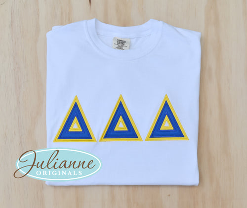 Delta Delta Delta White Letter tee