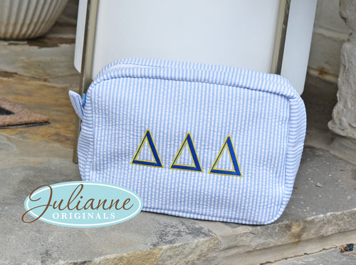 Tri Delta Blue Cosmetic Bag