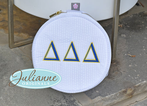 Tri Delta White Button Bag