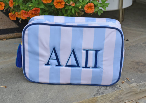 Alpha Delta Pi Stripe Cosmetic Bag