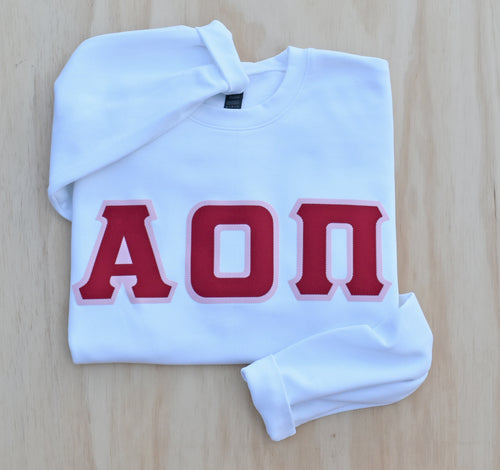 Alpha Omicron Pi White Classic Sweatshirt