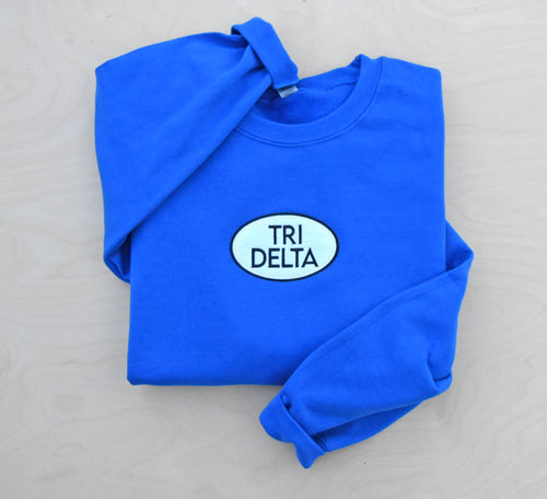Delta Delta Delta Oval Patch Royal Sweatshirt