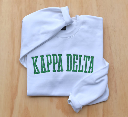 Kappa Delta Arched White Sweatshirt